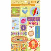 Die Cuts with a View - Nana's Kids Collection - Cardstock Stickers with Glitter Accents - Words