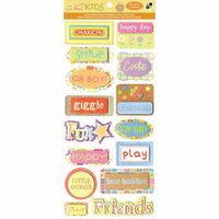Die Cuts with a View - Nana's Kids Collection - 3 Dimensional Cardstock Stickers with Glitter Accents - Words