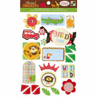 Die Cuts with a View - Animal Crackers Collection - 3 Dimensional Cardstock Stickers with Glitter and Felt Accents - Icons
