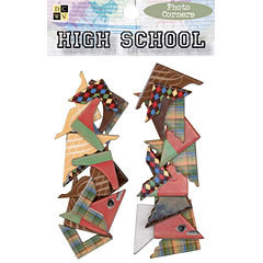 Die Cuts With A View - High School Collection - Chipboard Photo Corners, CLEARANCE