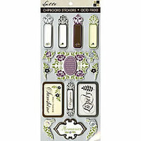 Die Cuts with a View - Latte Collection - Epoxy Chipboard Sticker Sheet, CLEARANCE