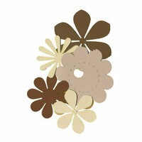 Die Cuts with a View - Box of Posies - Browns and Creams, CLEARANCE
