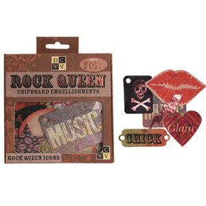 Die Cuts with a View - Rock Star Collection - Chipboard Box - Rock Queen, CLEARANCE