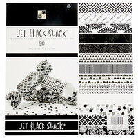 Die Cuts with a View - Jet Black Collection - Foil and Glitter Paper Stack - 12 x 12
