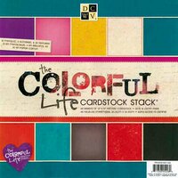 Die Cuts with a View - The Colorful Life Collection - Metallic Glitter and Textured Cardstock Pack - 12 x 12