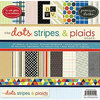 Die Cuts with a View - The Dots Stripes and Plaids Collection - Glitter Paper Stack - 12 x 12