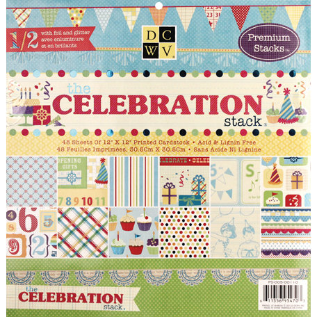 Die Cuts with a View - Celebration Collection - Foil and Glitter Paper Stack - 12 x 12