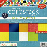 Die Cuts with a View - The Dots Stripes and Plaids Collection - Foil Glitter and Textured Solid Cardstock Pack - 12 x 12