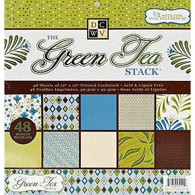 Die Cuts with a View - The Green Tea Collection - Foil Paper Stack - 12 x 12