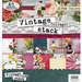 Die Cuts with a View - The Vintage Collage Collection - Glitter Paper Stack - 12 x 12