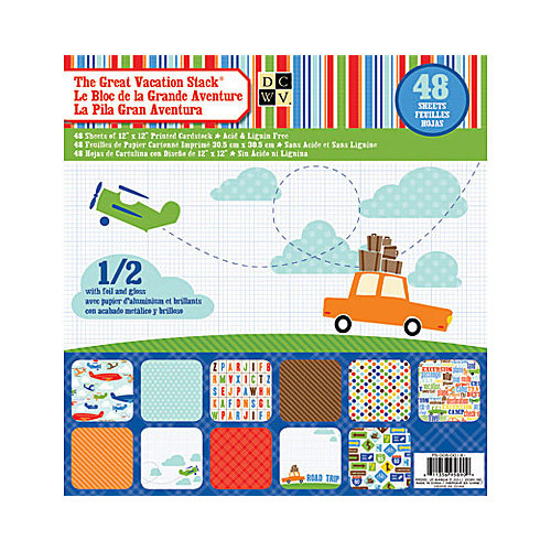 Die Cuts with a View - Great Vacation Collection - Foil and Gloss Paper Stack - 12 x 12