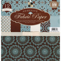 Die Cuts with a View - Adhesive Fabric Paper Stack - Blue Floral - 12 x 12