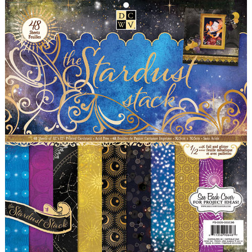 Die Cuts with a View - Stardust Collection - Foil and Glitter Paper Stack - 12 x 12