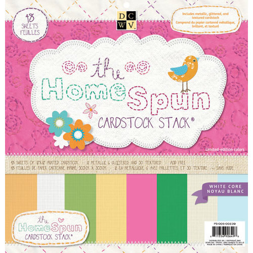 Die Cuts with a View - Homespun Collection - Glitter Metallic and Textured Solid Cardstock Stack - 12 x 12