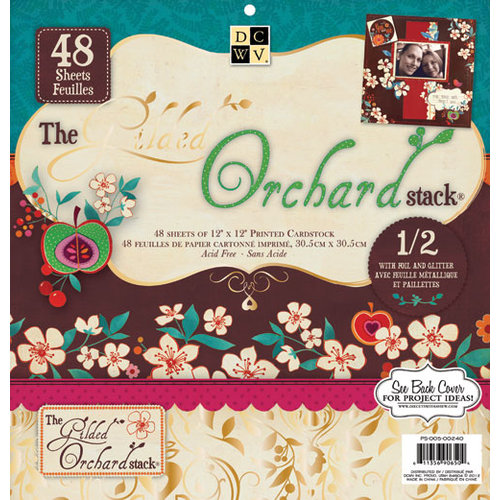 Die Cuts with a View - Gilded Orchard Collection - Foil and Glitter Paper Stack - 12 x 12