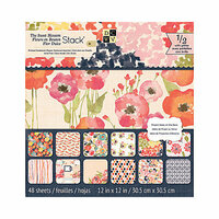 Die Cuts with a View - Sweet Blossoms Collection - Textured Paper Stack - 12 x 12