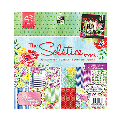 Die Cuts with a View - The Solstice Collection - Glitter and Gloss Paper Stack - 12 x 12