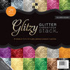 Die Cuts with a View - Glitter Cardstock Stack - White Core - 12 x 12 - Glitzy