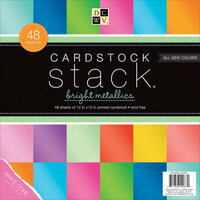 Die Cuts with a View - Cardstock Stack - White Core - 12 x 12 - Bright Metallics