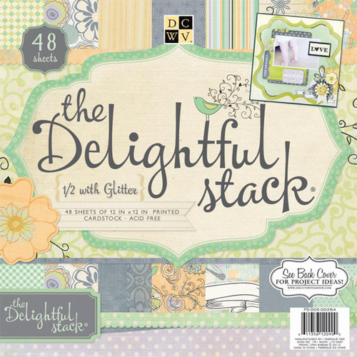 Die Cuts with a View - Delightful Collection - Glitter Paper Stack - 12 x 12