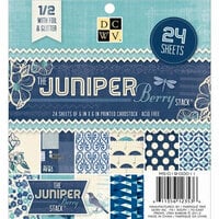 Die Cuts with a View - Juniper Berry Collection - Glitter and Foil Paper Stack - 12 x 12