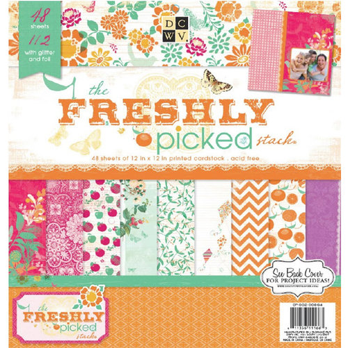 Die Cuts with a View - Freshly Picked Collection - Glitter Paper Stack - 12 x 12