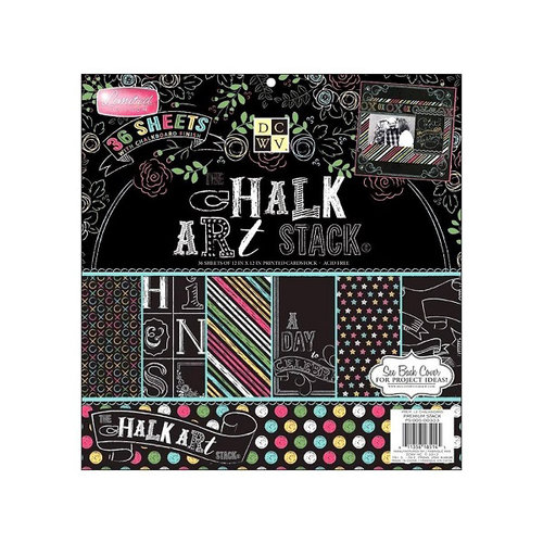 Die Cuts with a View - Chalk Art Collection - Chalkboard Paper Stack - 12 x 12