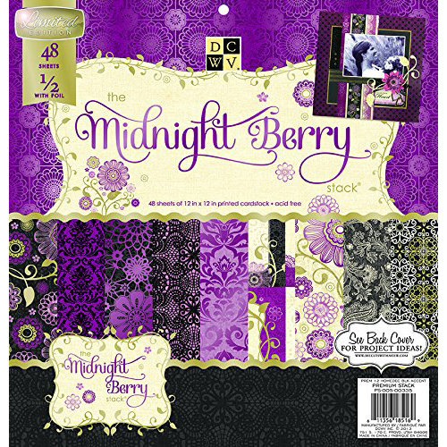 Die Cuts with a View - Midnight Berry Collection - Foil Paper Stack - 12 x 12