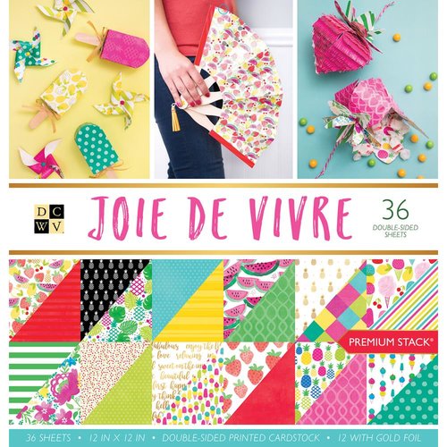 Die Cuts with a View - Joie De Vivre Collection - Paper Stack - 12 x 12 With Foil Accents