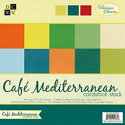 Die Cuts with a View - Cafe Mediterranean Collection - Glitter and Metallic Solid Cardstock Stack - 12 x 12