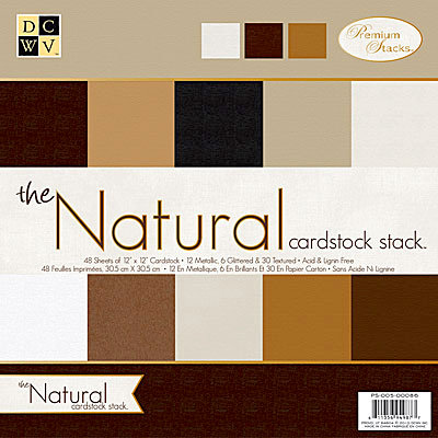 Die Cuts with a View - The Natural Collection - Glitter and Metallic Solid Cardstock Stack - 12 x 12