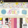 Die Cuts with a View - The All About Girls Collection - Glitter Paper Stack - 8 x 8