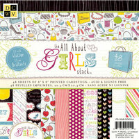 Die Cuts with a View - The All About Girls Collection - Glitter Paper Stack - 8 x 8