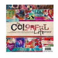 Die Cuts with a View - The Colorful Life Collection - Glitter and Foil Paper Stack - 8 x 8