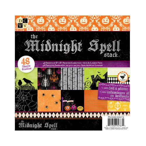 Die Cuts with a View - The Midnight Spell Collection - Halloween - Foil and Glitter Paper Stack - 8 x 8
