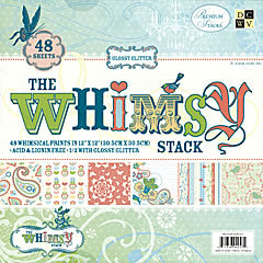 Die Cuts with a View - Whimsy Collection - Glossy Glitter Paper Stack - 12 X 12, CLEARANCE