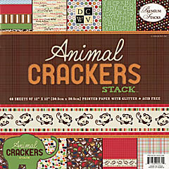 Die Cuts with a View - Animal Crackers Collection - Glitter Paper Stack - 12 x 12, CLEARANCE