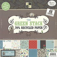 Die Cuts with a View - Green Woodland Collection - Recycled Paper Stack - 12 X 12