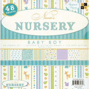 Die Cuts With A View - Nana's Nursery Baby Boy Collection - Glitter Paper Stack - 8x8, CLEARANCE