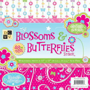 Die Cuts with a View - Blossoms and Butterflies Collection - 12x12 Paper Stack