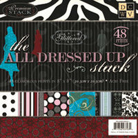 Die Cuts with a View - All Dressed Up Collection - 8X8 Glitter Paper Stack, CLEARANCE