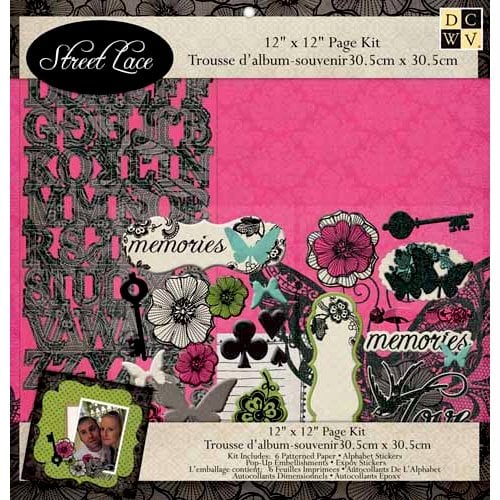 Die Cuts with a View - The Street Lace Collection - 12 x 12 Page Kit with Glitter Accents
