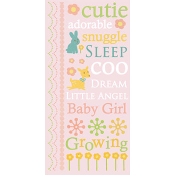 Die Cuts with a View - Nana's Nursery Collection - Glitter Rub Ons - Baby Girl