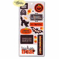 Die Cuts with a View - Halloween Collection - Glitter Stickers - Halloween Sayings