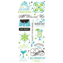 Die Cuts with a View - All Dressed Up Collection - Glitter Rub Ons - Modern, CLEARANCE