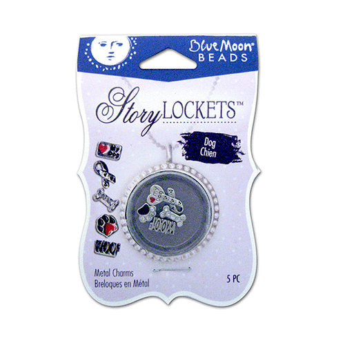 Blue Moon Beads - Story Locket Collection - Metal Charms - Dog