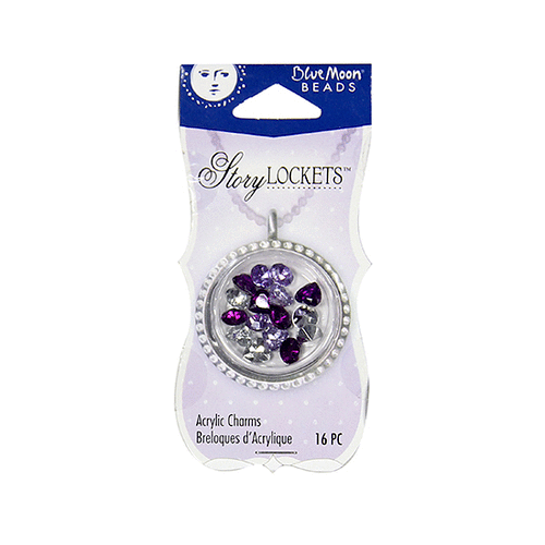 Blue Moon Beads - Story Locket Collection - Acrylic Charms - Amethyst