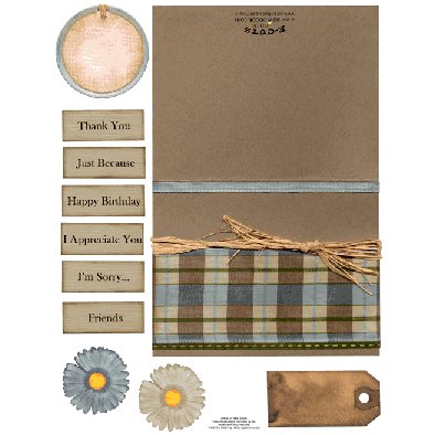 E-Cuts Cards (Download and Print) Blue Brown Plaid