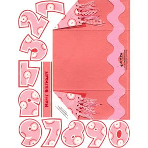 E-Cuts Cards (Download and Print) Pink Birthday-trifold