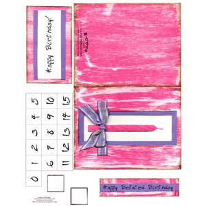 E-Cuts Cards (Download and Print) Birthday Candle-Pink
